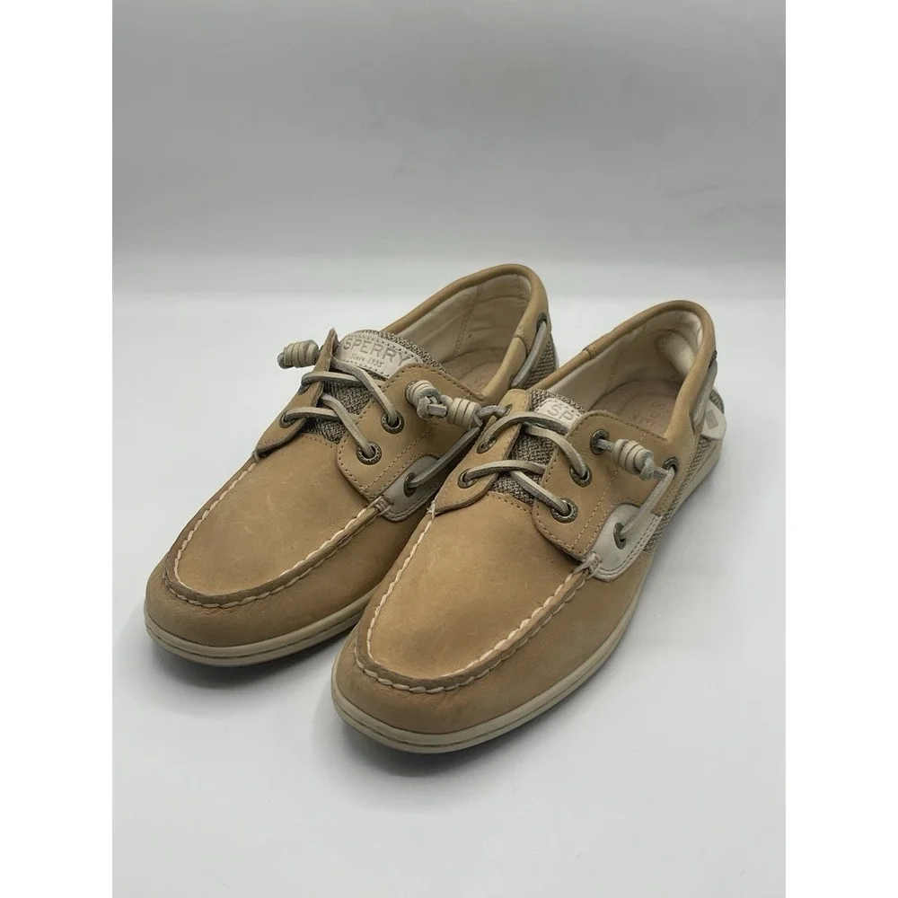 Sperry Top‎ Sider Shoes Women's 8 Songfish Boat Deck Leather STS95588 Beige